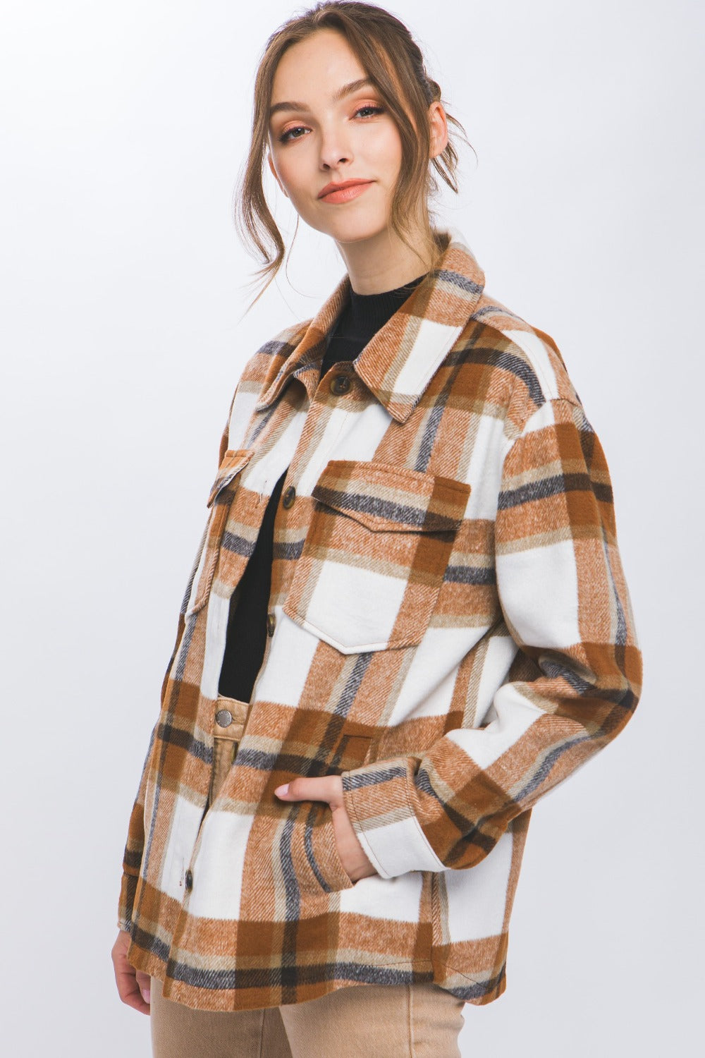 Fall Plaid Button Up Shacket