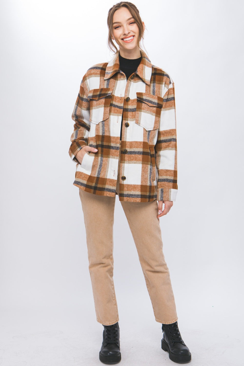 Fall Plaid Button Up Shacket