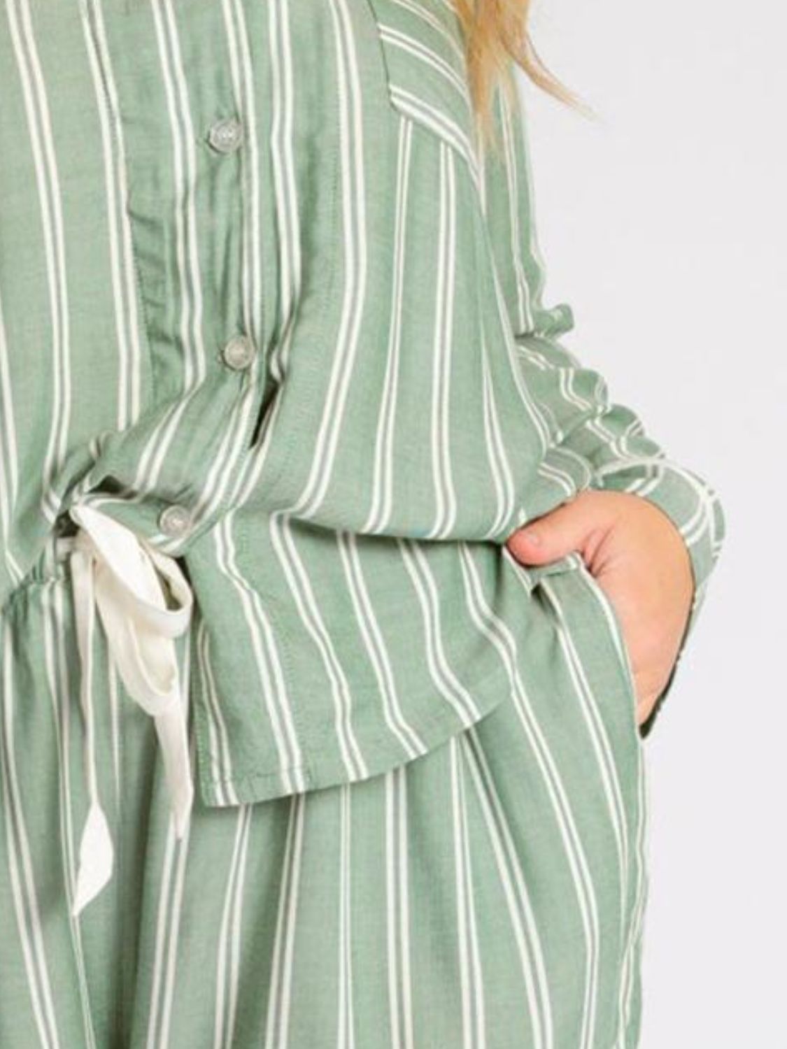 Striped Long Sleeve Top and Shorts Lounge Set